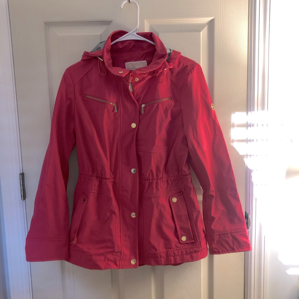 Pink rain jacket